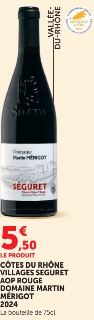Côtes du Rhône Villages Séguret AOP Rouge Domaine Martin Mérigot 2024