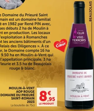 Domaine du Prieuré Saint-Romain Moulin-à-Vent AOP Rouge 2023