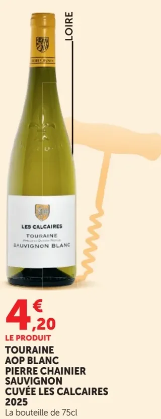 TOURAINE AOP BLANC PIERRE CHAINIER SAUVIGNON CUVÉE LES CALCAIRES 2025