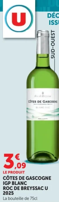 CÔTES DE GASCOGNE IGP BLANC ROC DE BREYSSAC U 2025