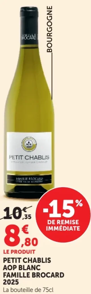 FAMILLE BROCARD 2025 PETIT CHABLIS AOP BLANC