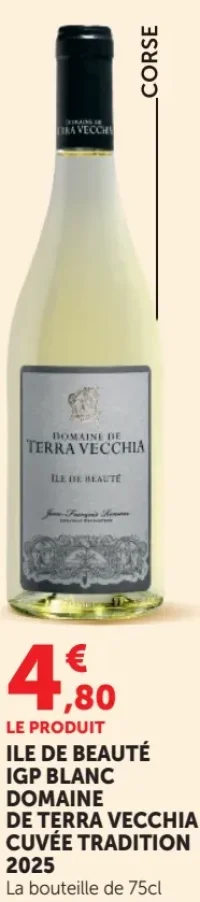 DOMAINE DE TERRA VECCHIA CUVÉE TRADITION 2025 ILE DE BEAUTÉ IGP BLANC