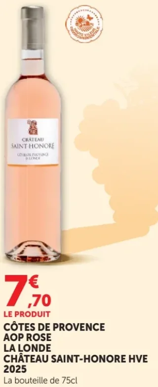 Côtes de Provence AOP Rose La Londe Château Saint-Honore HVE