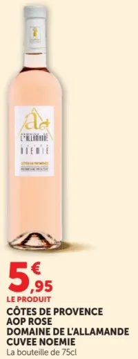 Côtes de Provence AOP Rose Domaine de L'Allamande Cuvee Noemie