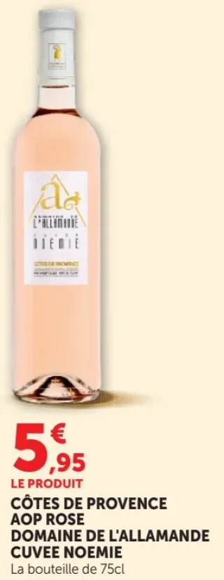 Côtes de Provence AOP Rose Domaine de L'Allamande Cuvee Noemie