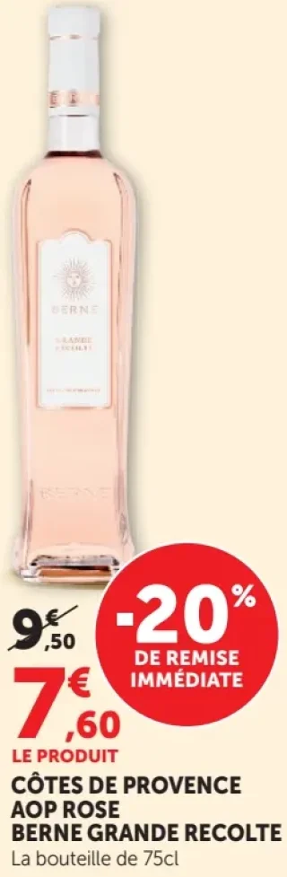 Côtes de Provence AOP Rosé Berne Grande Récolte