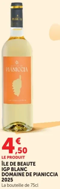 ÎLE DE BEAUTE IGP BLANC DOMAINE DE PIANICCIA 2025