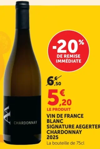 VIN DE FRANCE BLANC SIGNATURE AEGERTER CHARDONNAY 2025