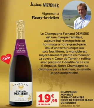 CHAMPAGNE AOP BRUT FERNAND DEMIÈRE CŒUR DE TERROIR BLANC DE MEUNIER