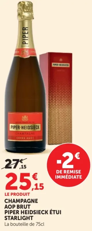 CHAMPAGNE AOP BRUT PIPER HEIDSIECK ÉTUI STARLIGHT