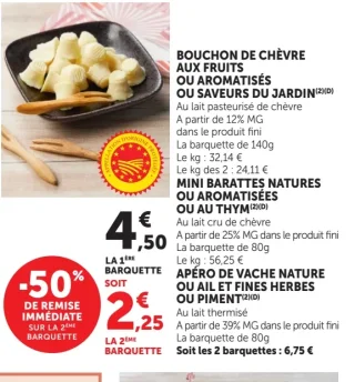 Bouchon de chèvre aux fruits, Mini barattes ou Apéro de vache