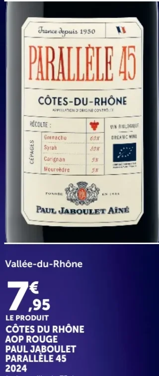 CÔTES DU RHÔNE AOP ROUGE PAUL JABOULET PARALLÈLE 45 2024