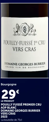 Pouilly-Fuissé Premier Cru AOP Blanc Domaine Georges Burrier Vers Cras 2023