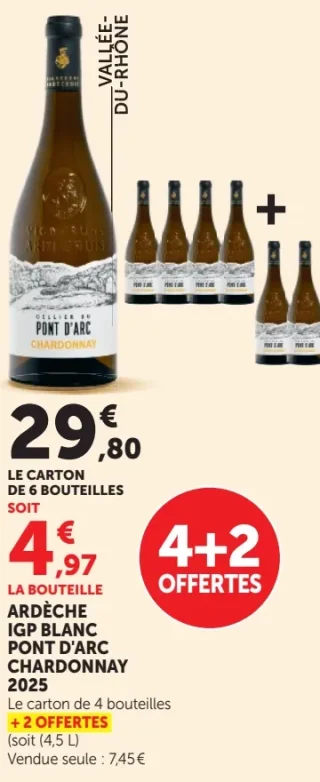 Vin blanc Ardèche IGP Pont d'Arc Chardonnay 2025