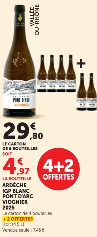 Vin blanc Ardèche IGP Pont d'Arc Viognier 2025