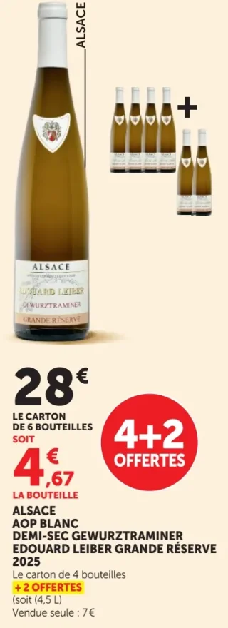 Alsace AOP Blanc Demi-Sec Gewurztraminer Edouard Leiber Grande Réserve 2025