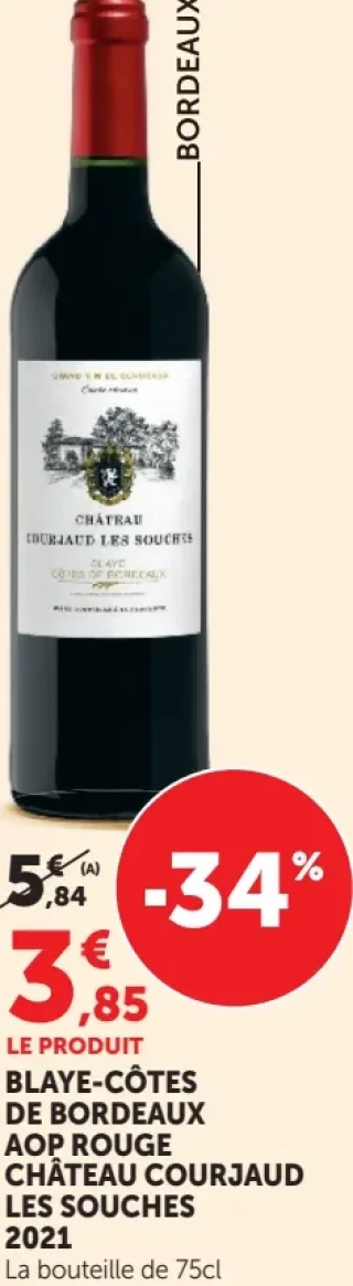 BLAYE-CÔTES DE BORDEAUX AOP ROUGE CHÂTEAU COURJAUD LES SOUCHES 2021