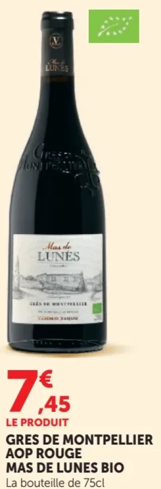 GRES DE MONTPELLIER AOP ROUGE MAS DE LUNES BIO
