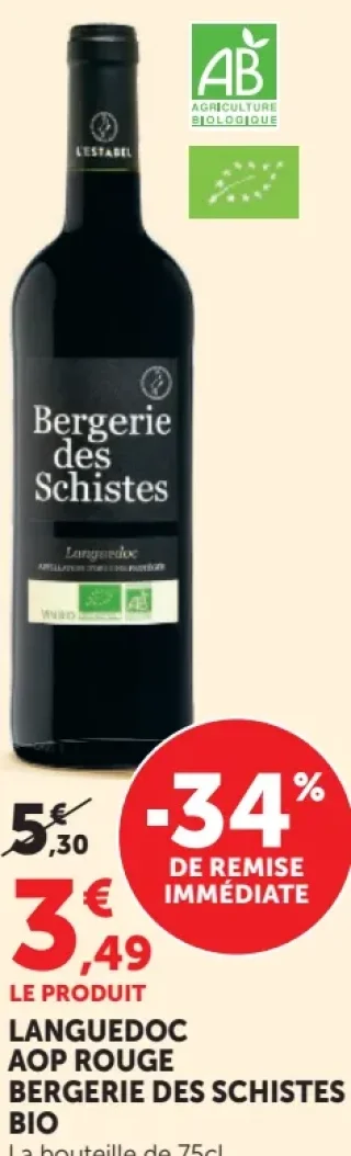LANGUEDOC AOP ROUGE BERGERIE DES SCHISTES BIO