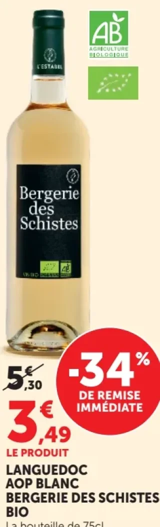 Bergerie des Schistes Languedoc AOP Blanc Bio