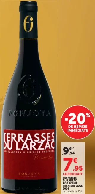 Vin rouge Terrasses du Larzac AOP Rouge Premiere Loge Fonjoya