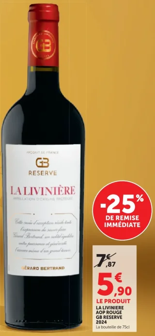 LA LIVINIÈRE AOP ROUGE GB RESERVE 2024 Gérard Bertrand