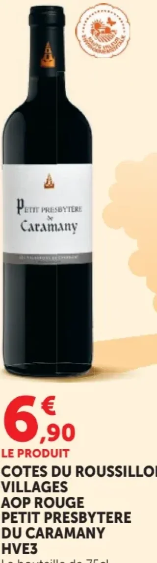 COTES DU ROUSSILLON VILLAGES AOP ROUGE PETIT PRESBYTERE DU CARAMANY HVE3