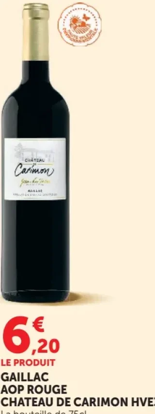 GAILLAC AOP ROUGE CHATEAU DE CARIMON HVE3