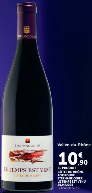 Vin rouge AOP Côtes du Rhône Stéphane Ogier Le Temps Est Venu