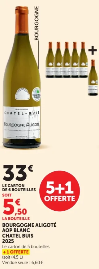 Vin blanc Bourgogne Aligoté AOP Chatel Buis
