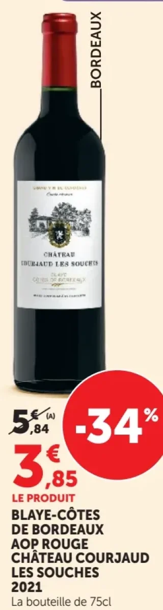 Blaye-Côtes de Bordeaux AOP Rouge Château Courjaud Les Souches