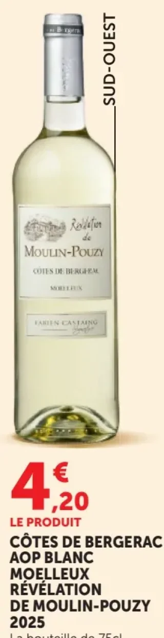 Côtes de Bergerac AOP Blanc Moelleux Révélation de Moulin-Pouzy
