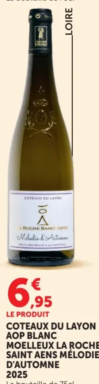Coteaux du Layon AOP Blanc Moelleux La Roche Saint Aens Mélodie d'Automne