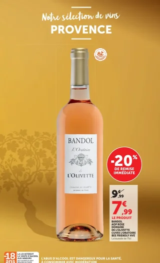 Vin rosé Bandol AOP Domaine de L'Olivette Cuvée L'Oratoire