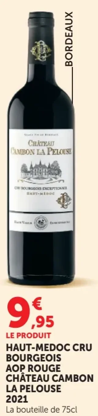 Vin rouge Haut-Médoc Cru Bourgeois AOP Château Cambon La Pelouse 2021