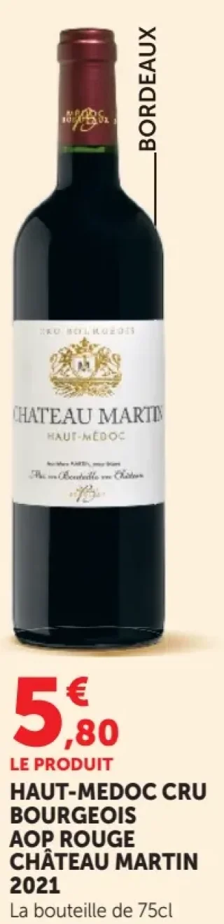 Vin rouge Haut-Médoc Cru Bourgeois AOP Château Martin 2021
