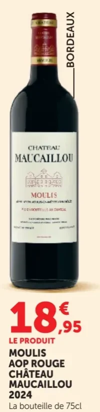 Vin rouge Moulis AOP Château Maucaillou 2024