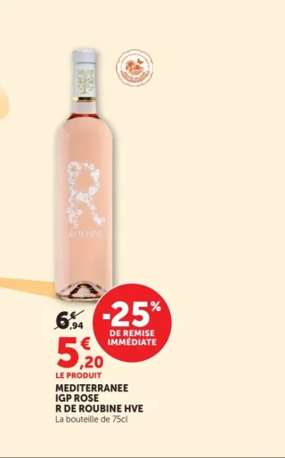 Vin rosé R de Roubine HVE Méditerranée IGP