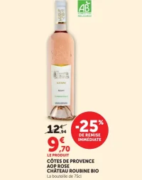 Vin rosé Château Roubine Bio Côtes de Provence AOP