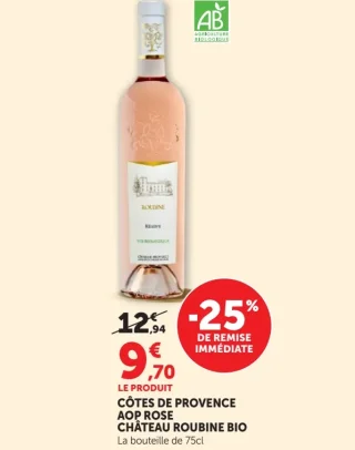 Vin rosé Château Roubine Bio Côtes de Provence AOP