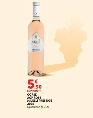 Vin rosé Corse AOP Milelli Prestige 2023