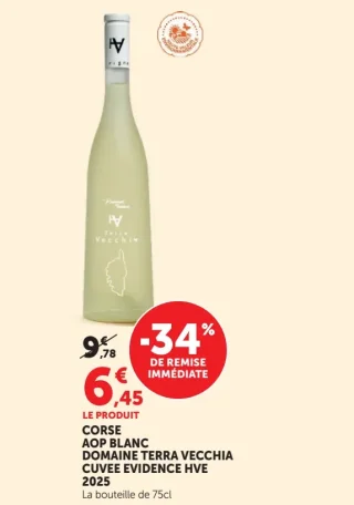 Corse AOP Blanc Domaine Terra Vecchia Cuvée Evidence HVE 2025