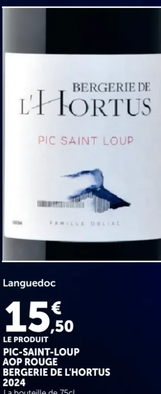 Bergerie de l'Hortus Pic-Saint-Loup AOP Rouge