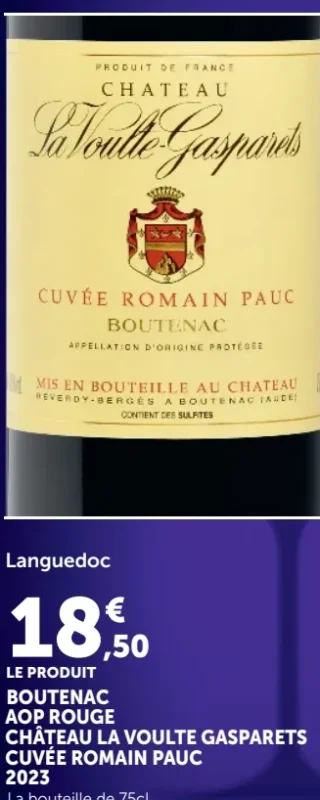 Château La Voulte-Gasparets Cuvée Romain Pauc Boutenac AOP Rouge