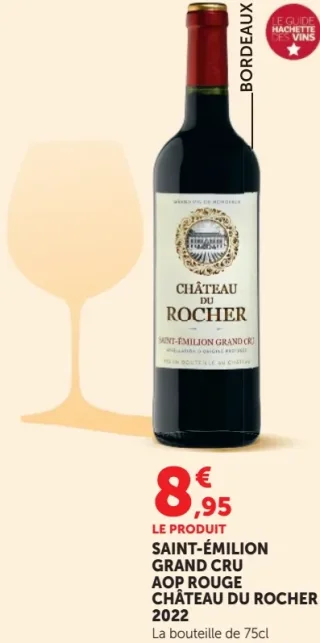 Vin Rouge Saint-Émilion Grand Cru AOP Château du Rocher 2022