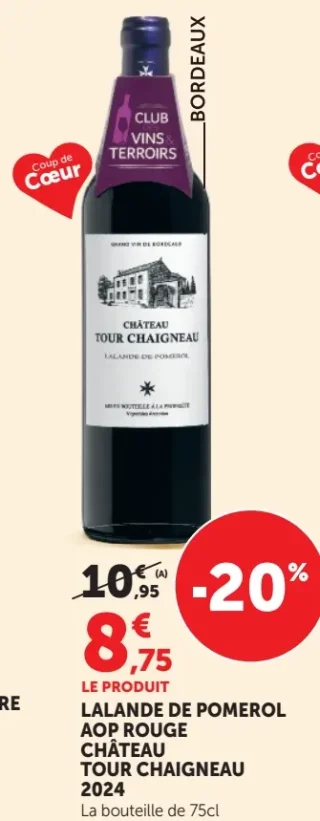 Vin rouge Lalande de Pomerol AOP Château Tour Chaigneau 2024
