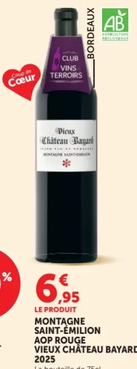 Vin rouge Montagne Saint-Émilion AOP Vieux Château Bayard 2025