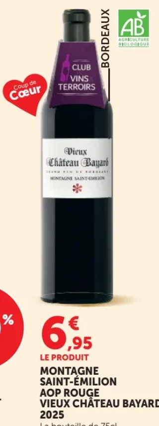 Vin rouge Montagne Saint-Émilion AOP Vieux Château Bayard 2025