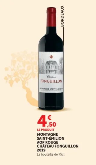 Vin rouge Montagne Saint-Émilion AOP Château Fonguillon 2019