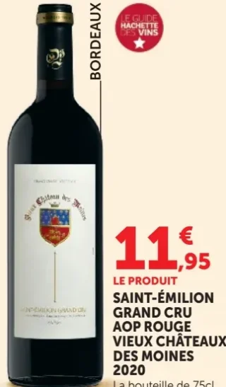 Saint-Émilion Grand Cru AOP Rouge Vieux Châteaux des Moines 2020